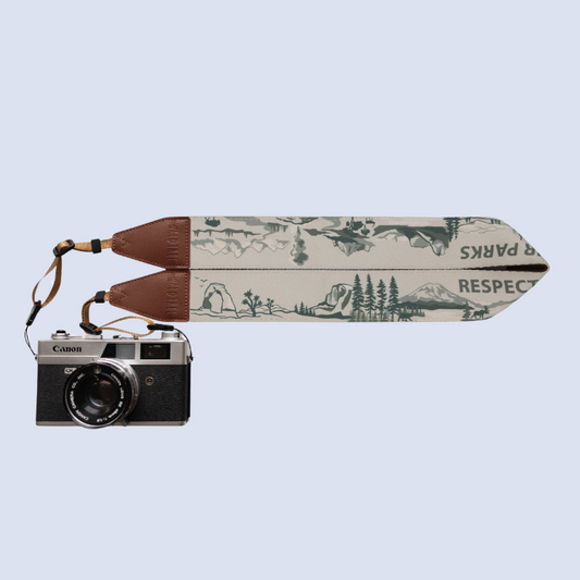 National Park Inspired Camera Strap Brown